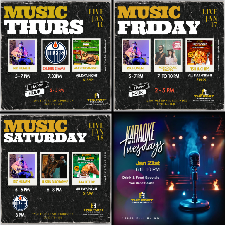 Entertainment Line up Jan 16th to Jan 21st